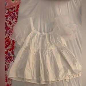 Vestique Babydoll Puff-Sleeve Top